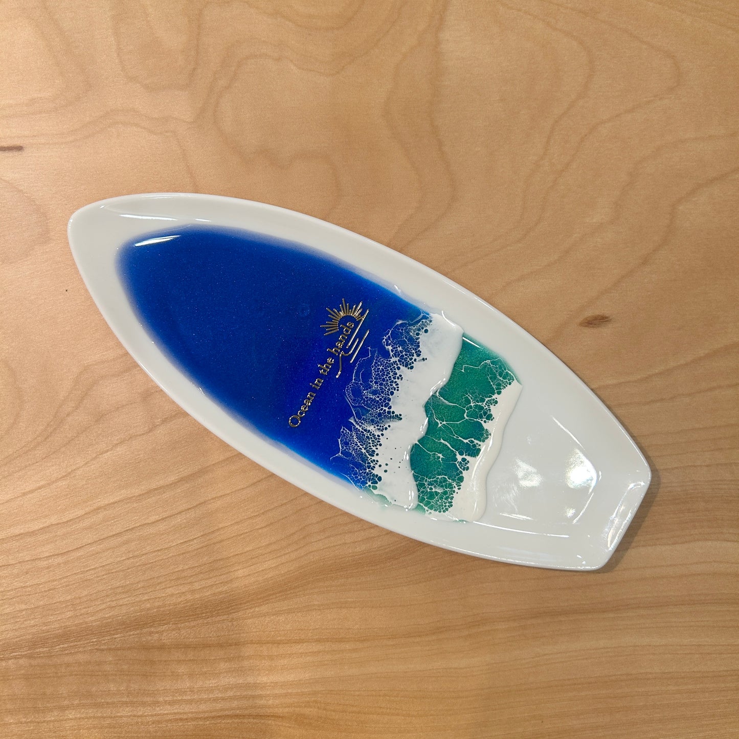 海のサーフボードプレート(コタキナバルブルー)