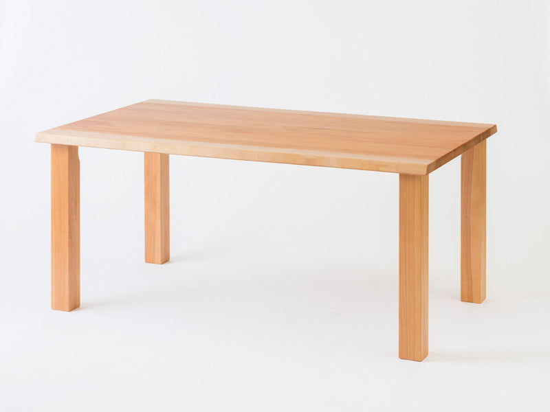 4本脚 北海道産マカバ材無垢テーブル